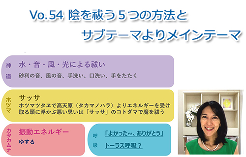 Vol.54 ５つの祓い方とサブテーマをメインにしない生き方/2021年11月